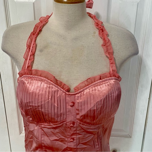 Vintage Satin Dots Pink Corset Top with Jacket Caplet Set - Picture 12 of 12